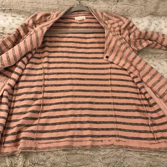 : : Caslon Striped Soft Cotton Moto Style Jacket : : - Picture 10 of 13